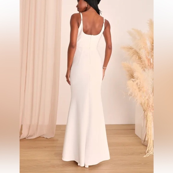 Lulus Infinite Glory White Maxi Dress size Large NWT - Picture 3 of 13